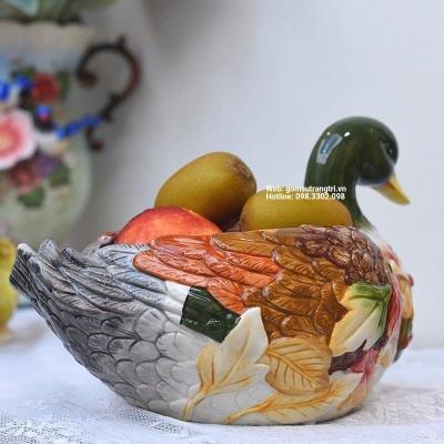 VỊT SỨ ĐỰNG BÁNH VÀ HOA QUẢ